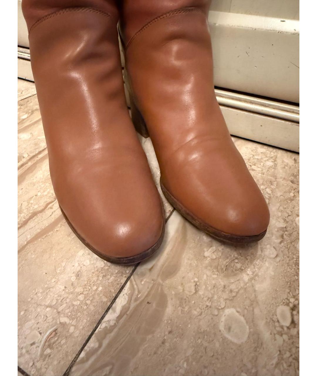 CHANEL Коричневые кожаные сапоги, фото 5