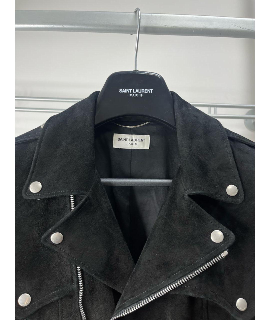 SAINT LAURENT Черная замшевая куртка, фото 2