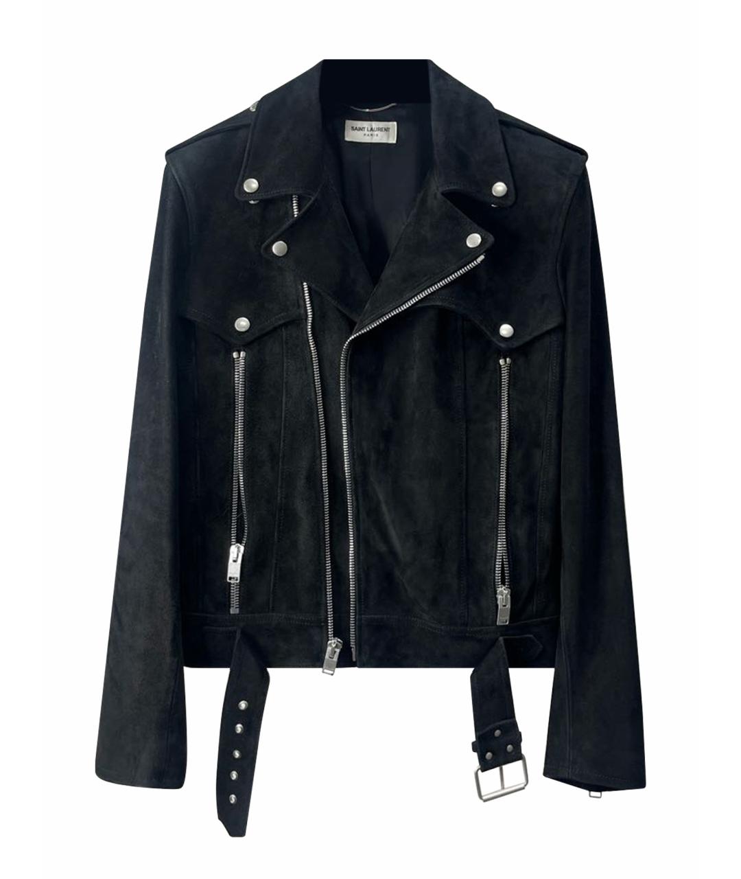 SAINT LAURENT Черная замшевая куртка, фото 1