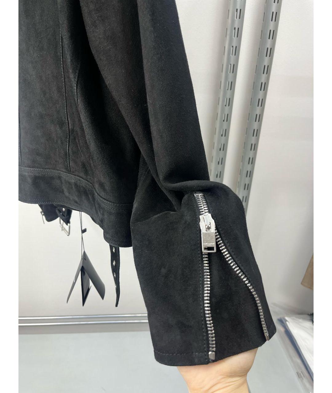 SAINT LAURENT Черная замшевая куртка, фото 5