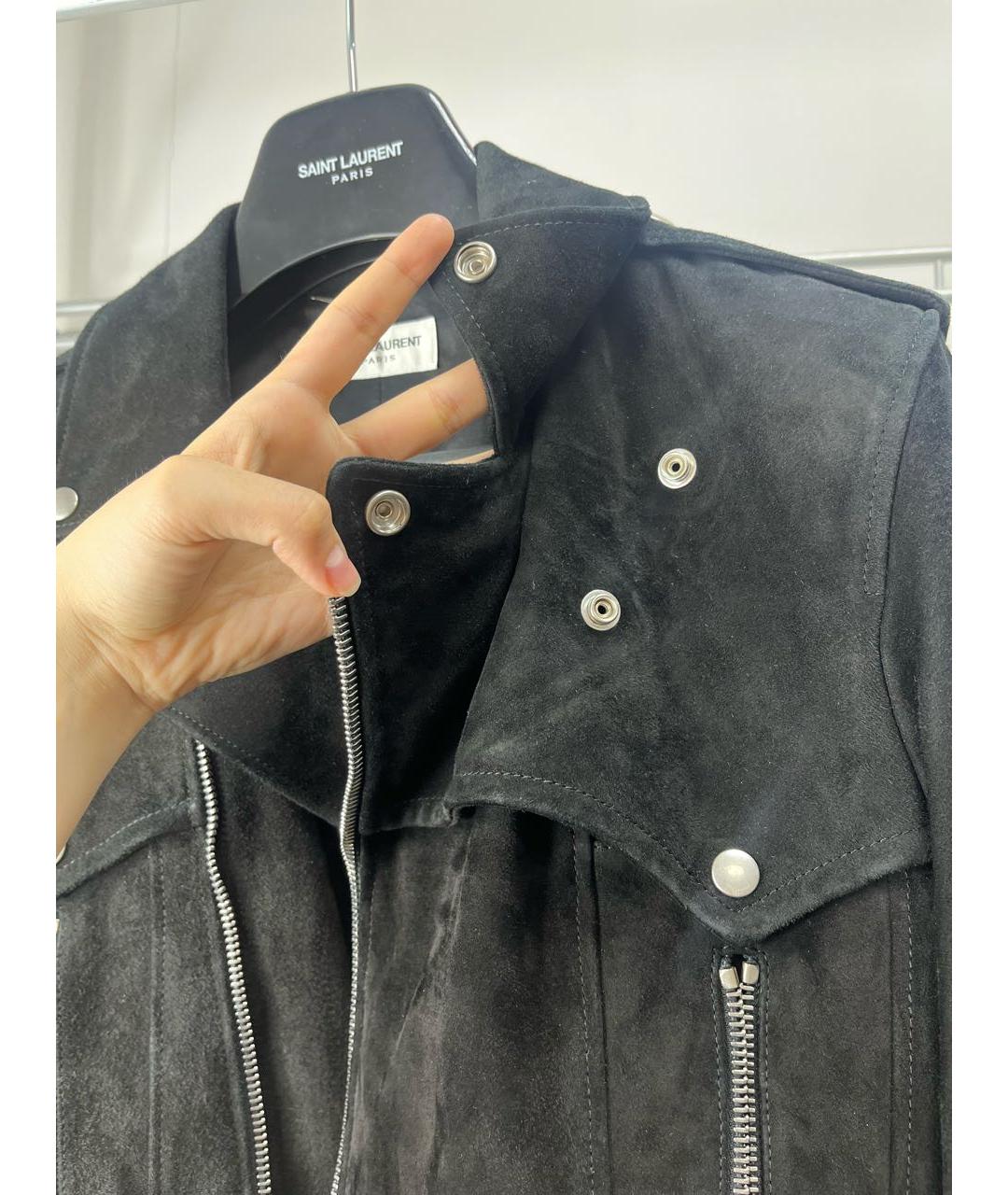 SAINT LAURENT Черная замшевая куртка, фото 6