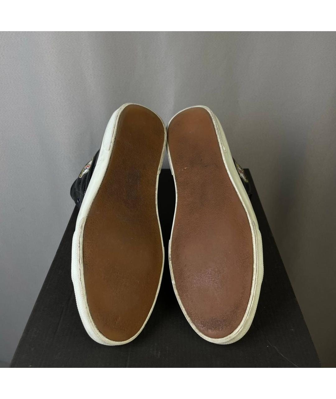 SAINT LAURENT Черные высокие кроссовки / кеды из лакированной кожи, фото 6