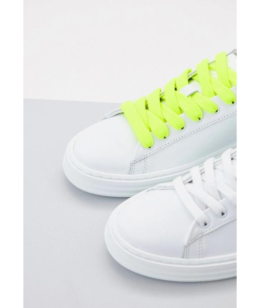 MSGM Белые кожаные кеды, фото 3