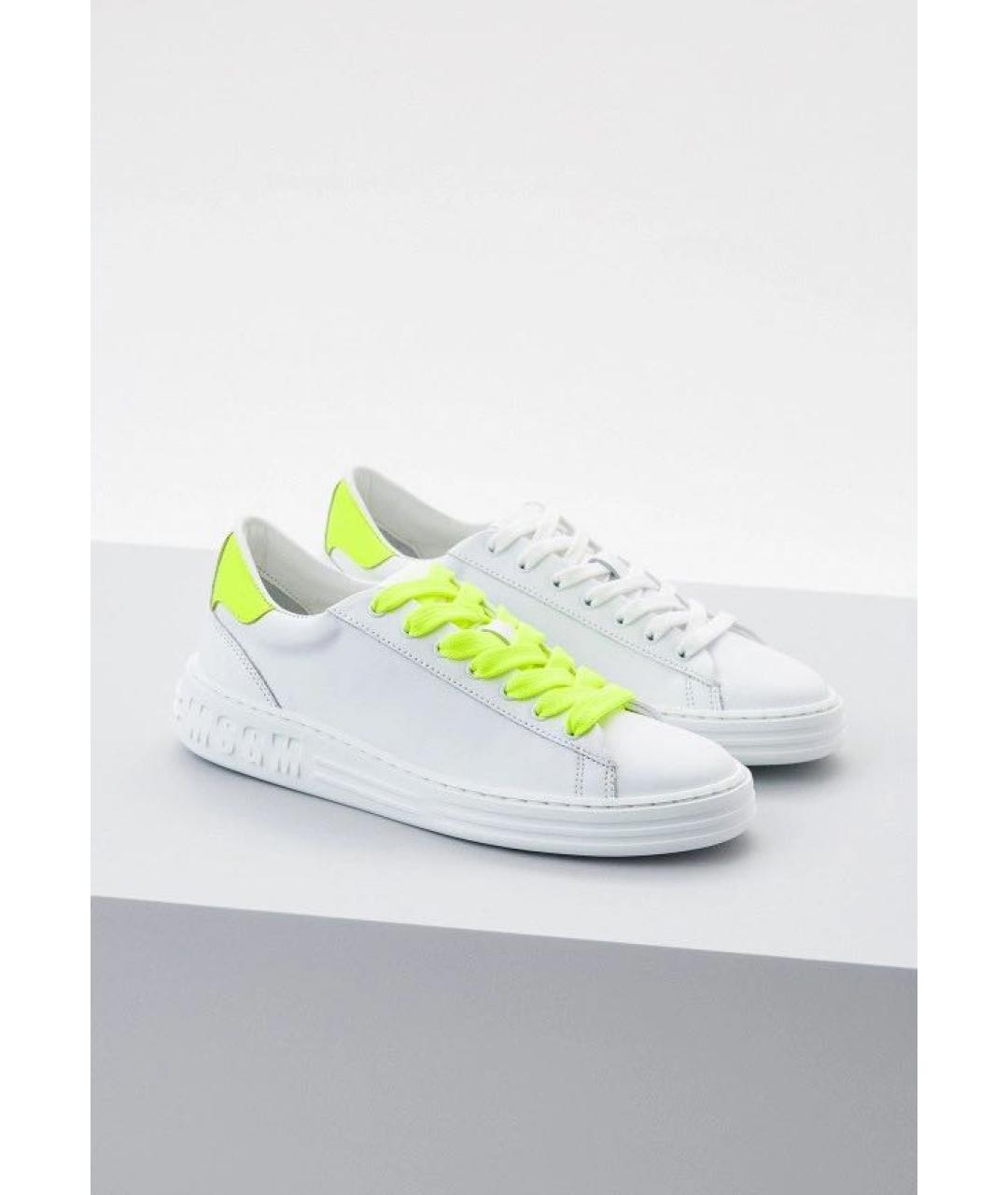 MSGM Белые кожаные кеды, фото 2