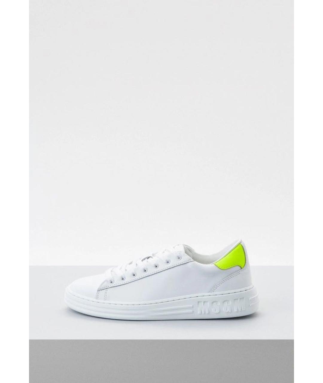 MSGM Белые кожаные кеды, фото 5