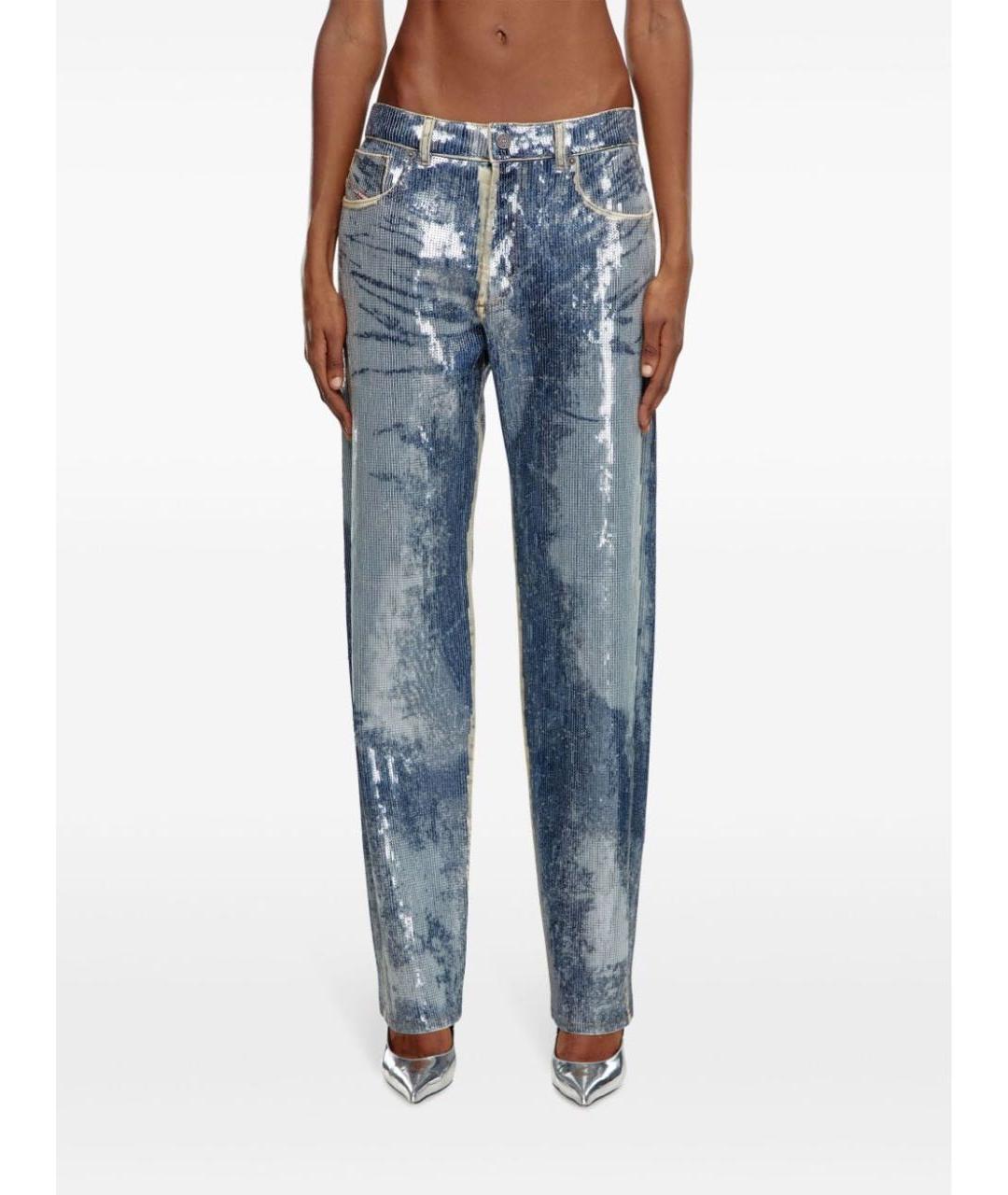 DIESEL Синие хлопковые прямые джинсы, фото 8