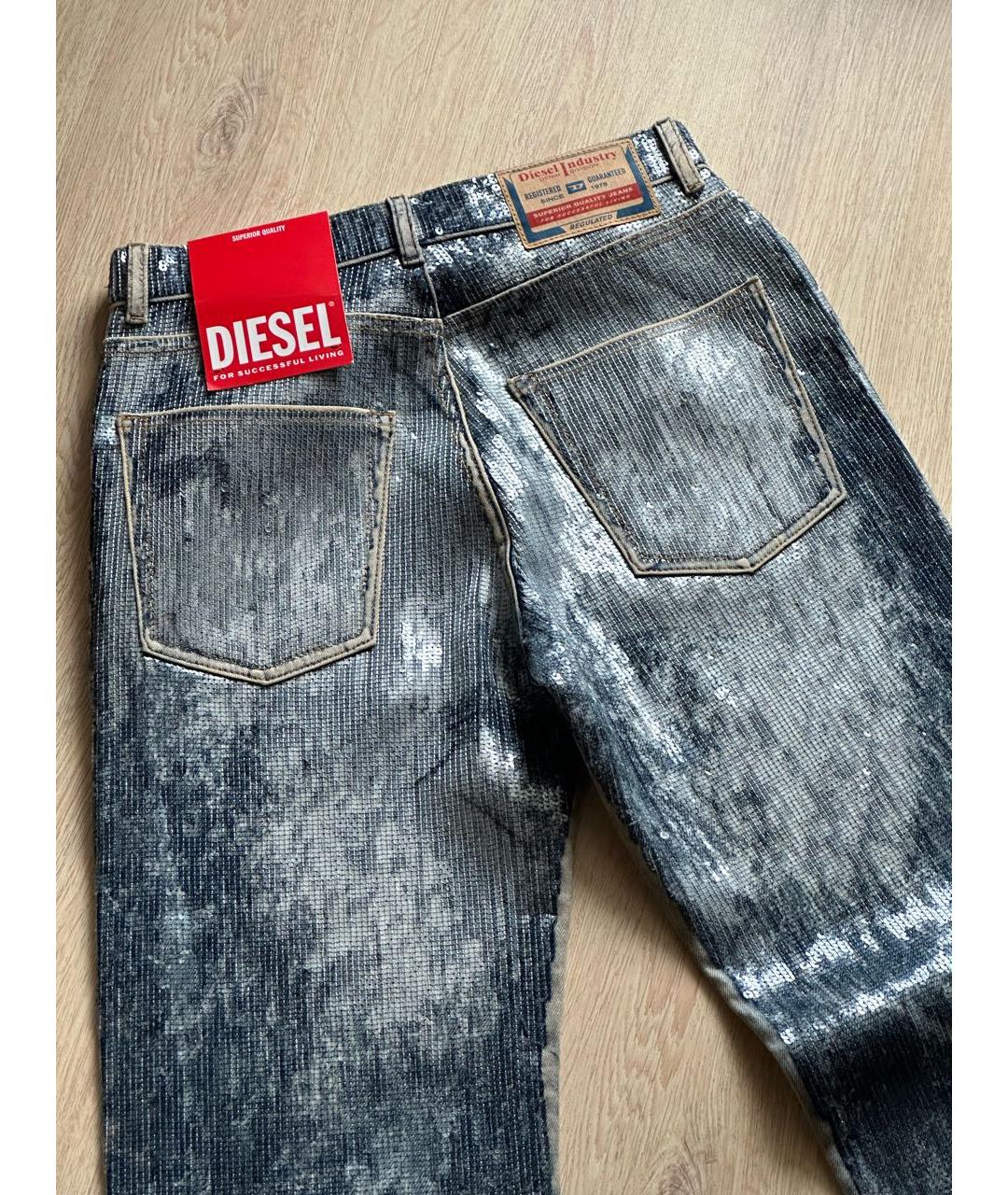 DIESEL Синие хлопковые прямые джинсы, фото 7