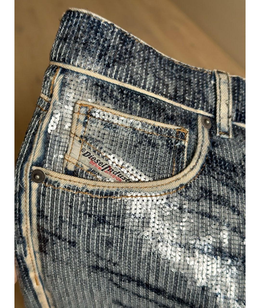 DIESEL Синие хлопковые прямые джинсы, фото 6