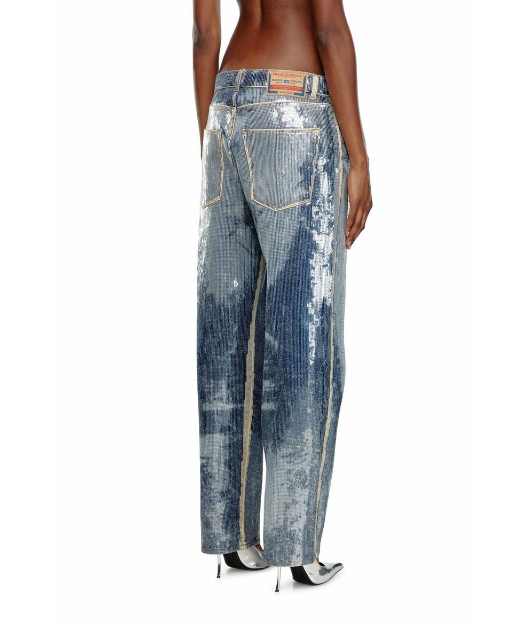 DIESEL Синие хлопковые прямые джинсы, фото 2