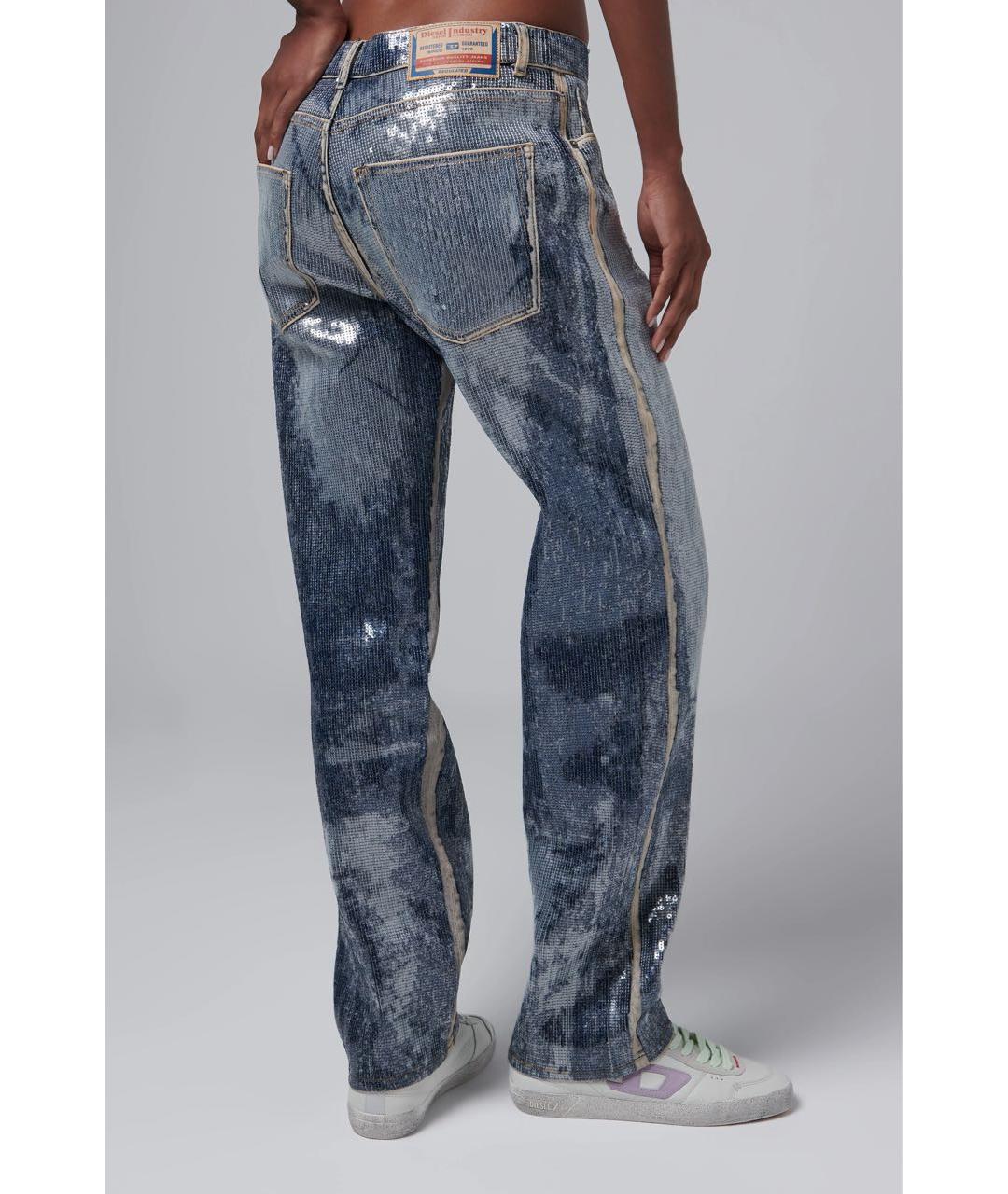 DIESEL Синие хлопковые прямые джинсы, фото 4