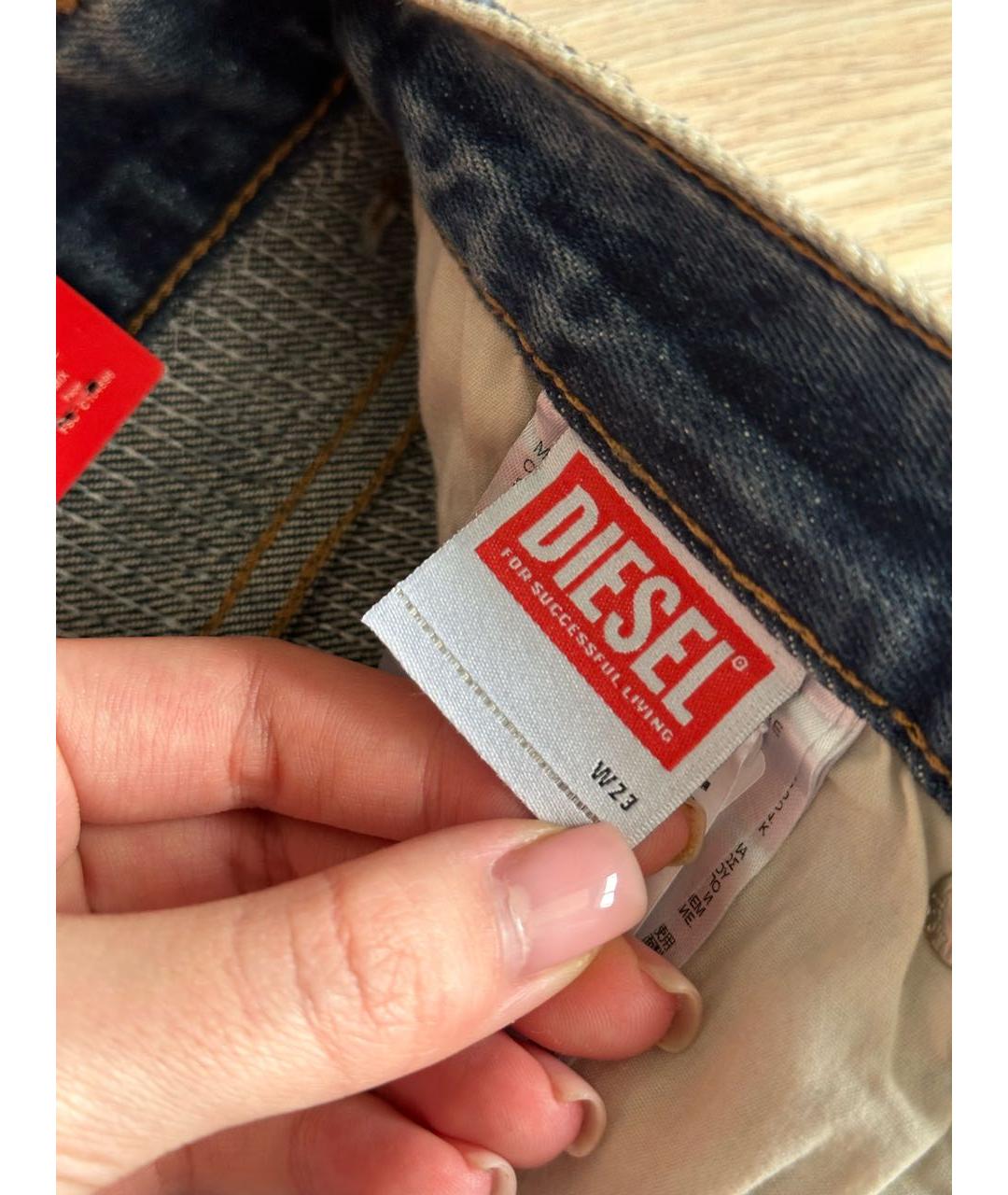 DIESEL Синие хлопковые прямые джинсы, фото 3