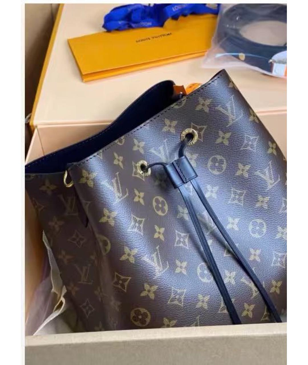 LOUIS VUITTON Коричневая кожаная сумка тоут, фото 8