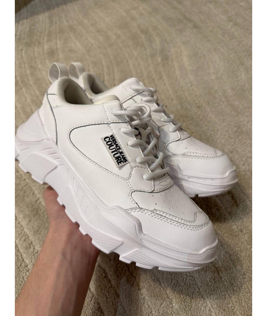 VERSACE JEANS COUTURE Белые кожаные кроссовки, фото 5