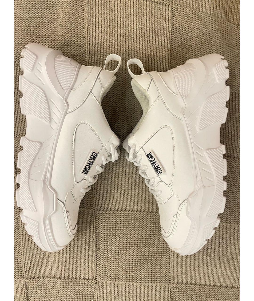 VERSACE JEANS COUTURE Белые кожаные кроссовки, фото 4