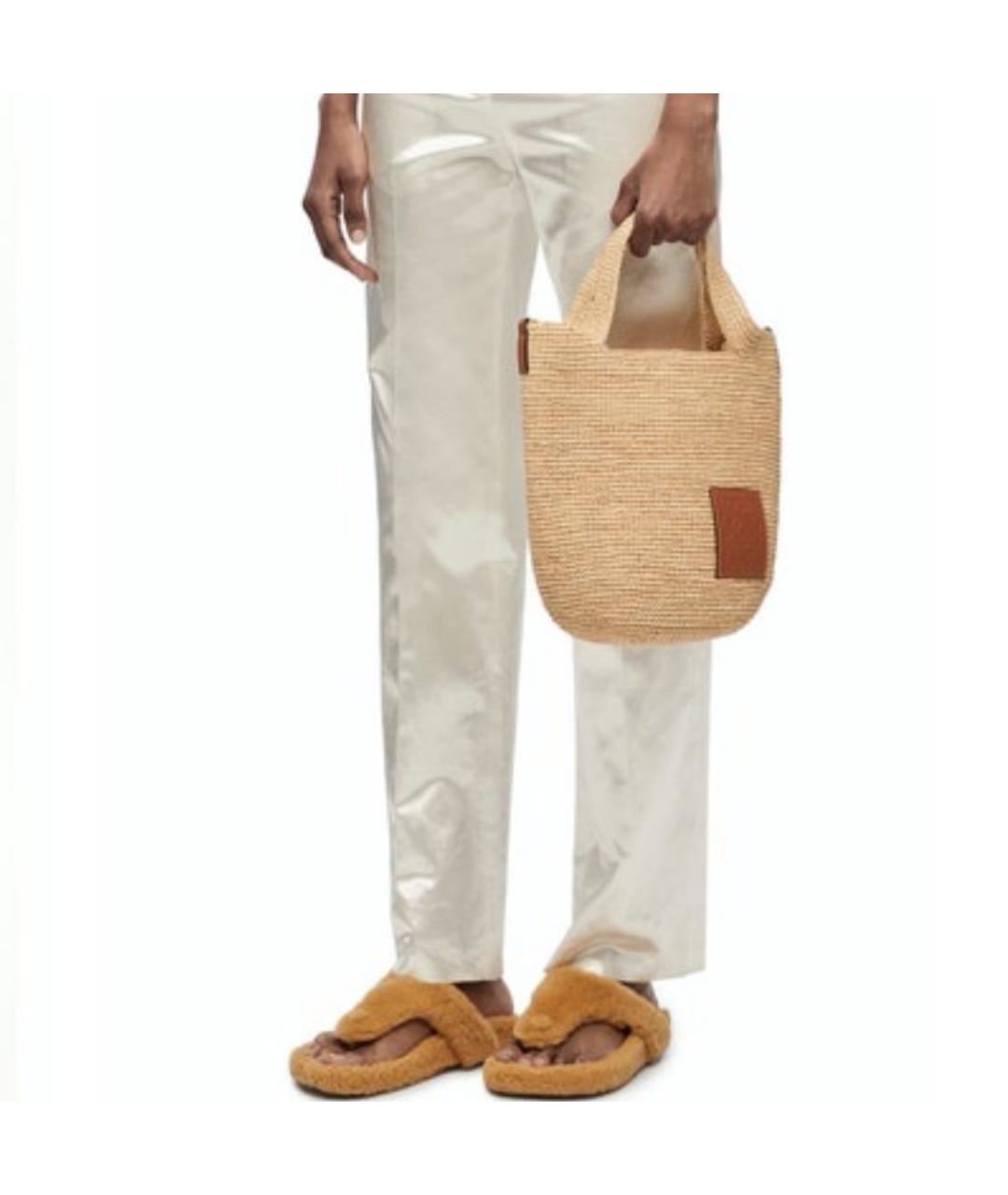 LOEWE Бежевая пелетеная сумка через плечо, фото 4