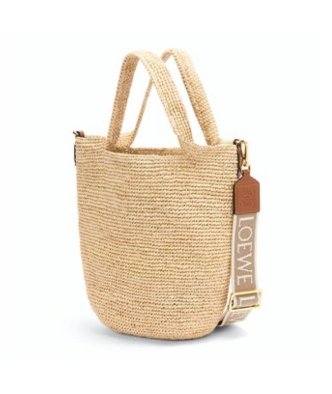 LOEWE Бежевая пелетеная сумка через плечо, фото 6