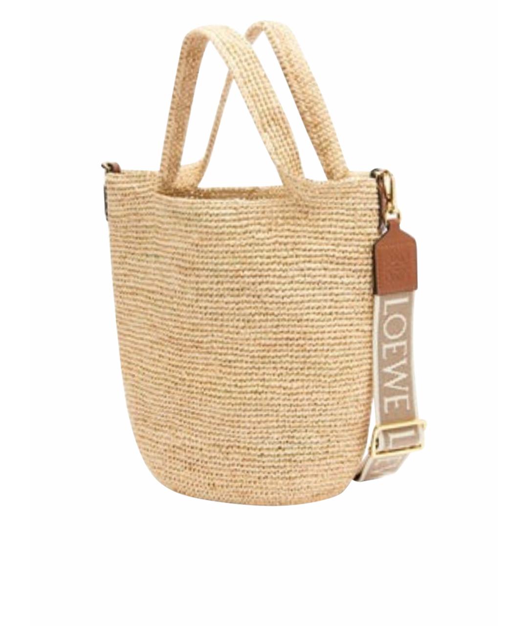 LOEWE Бежевая пелетеная сумка через плечо, фото 1