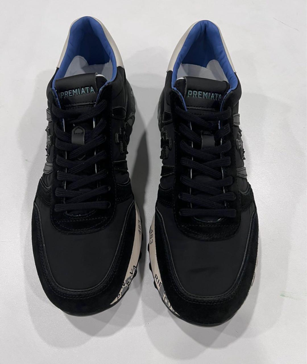 PREMIATA Черные текстильные низкие кроссовки / кеды, фото 3