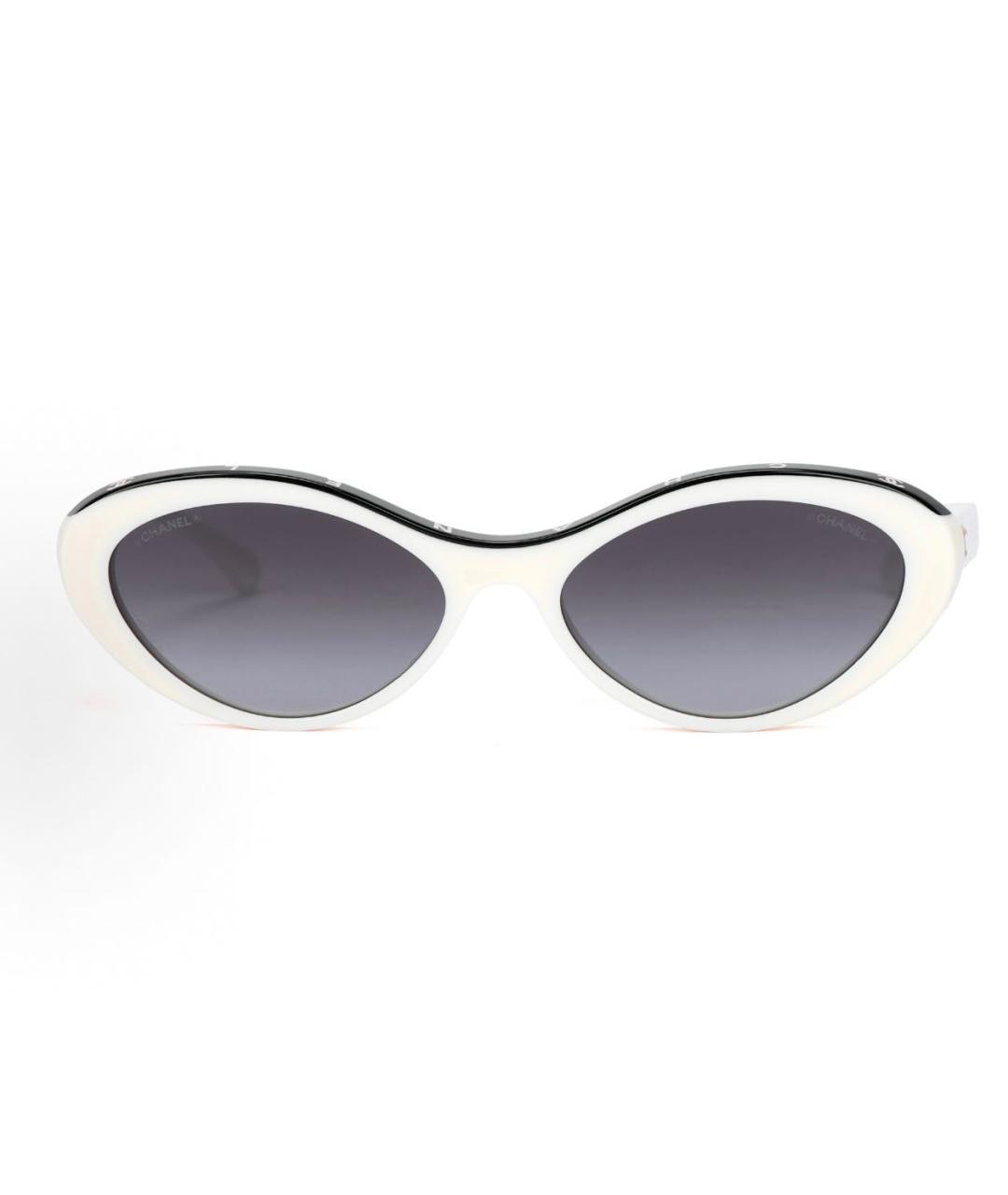 CHANEL Белые пластиковые солнцезащитные очки, фото 2