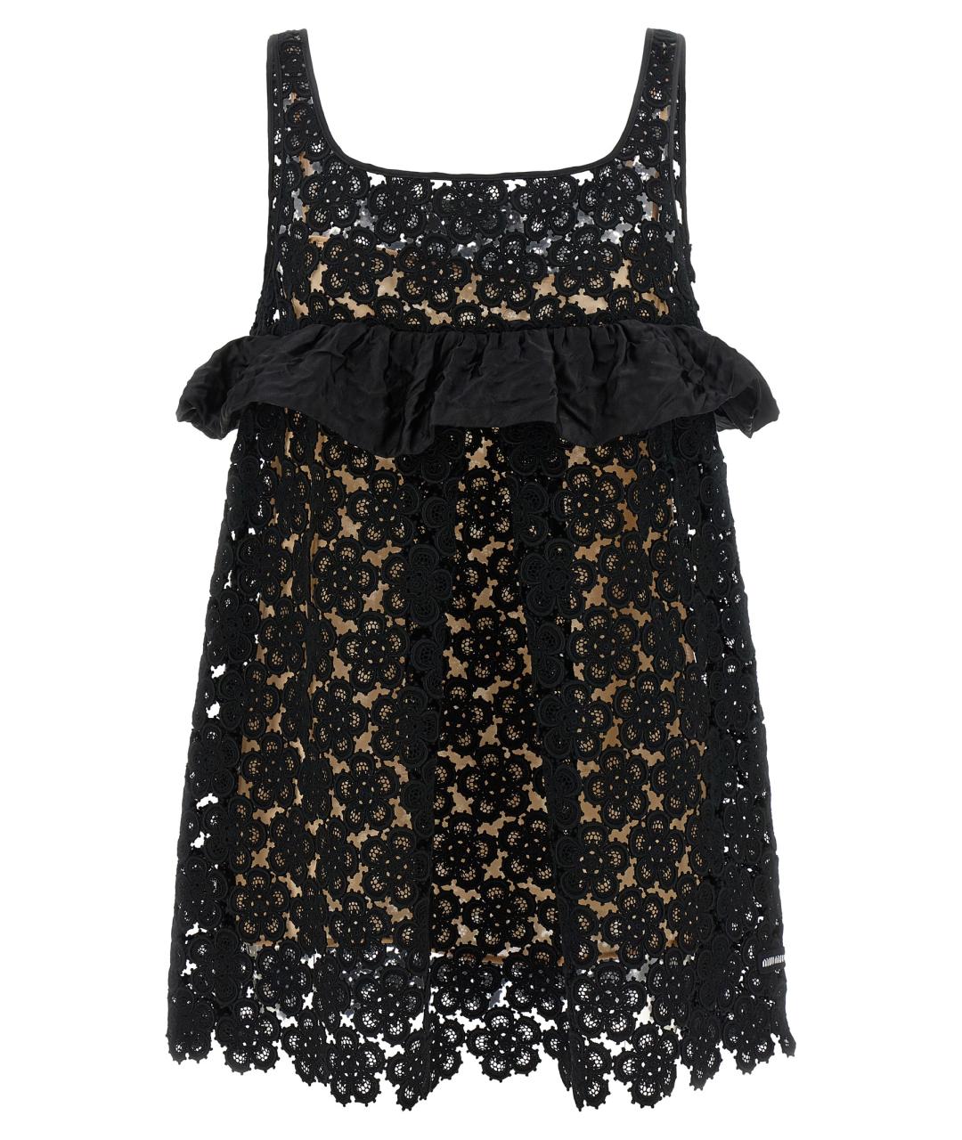 MIU MIU Черное хлопковое повседневное платье, фото 1