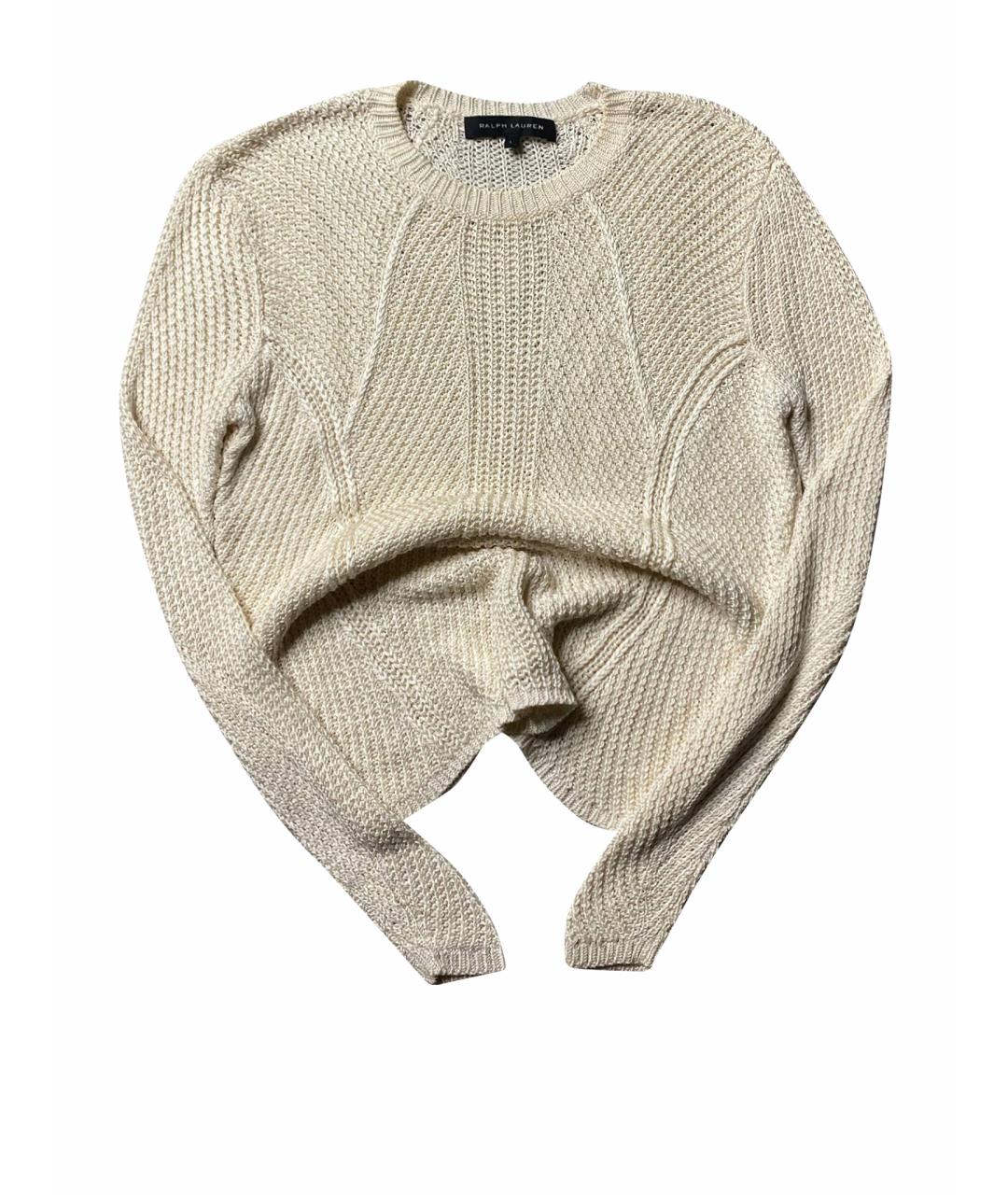 RALPH LAUREN Бежевый шелковый джемпер / свитер, фото 1