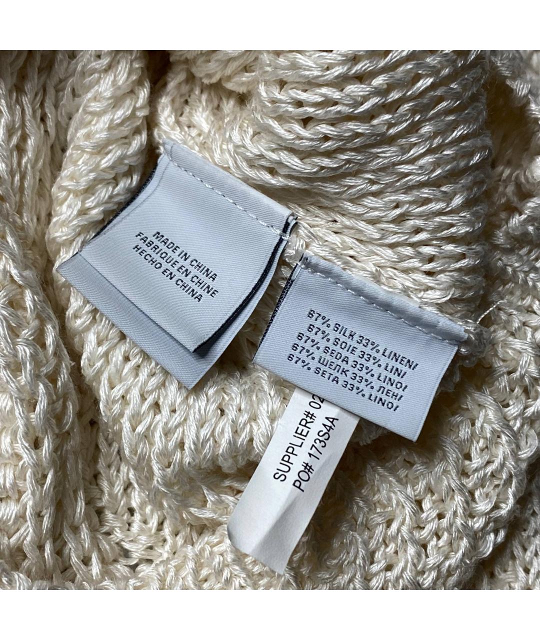 RALPH LAUREN Бежевый шелковый джемпер / свитер, фото 7