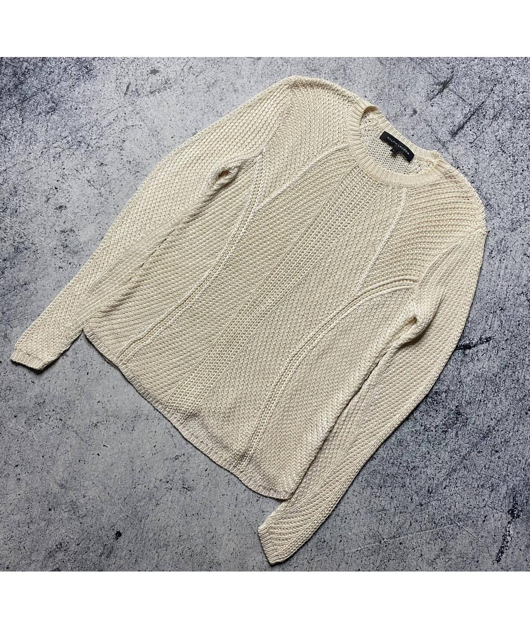 RALPH LAUREN Бежевый шелковый джемпер / свитер, фото 3