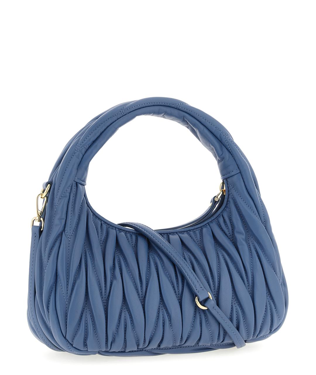 MIU MIU Голубая кожаная сумка через плечо, фото 2