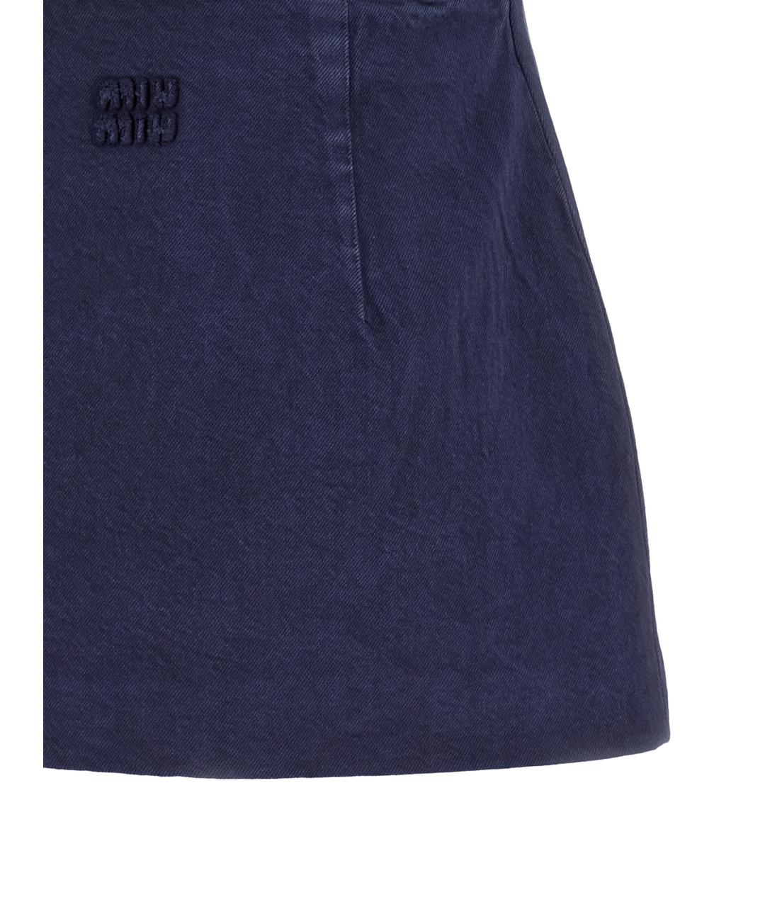 MIU MIU Синее хлопковое повседневное платье, фото 4