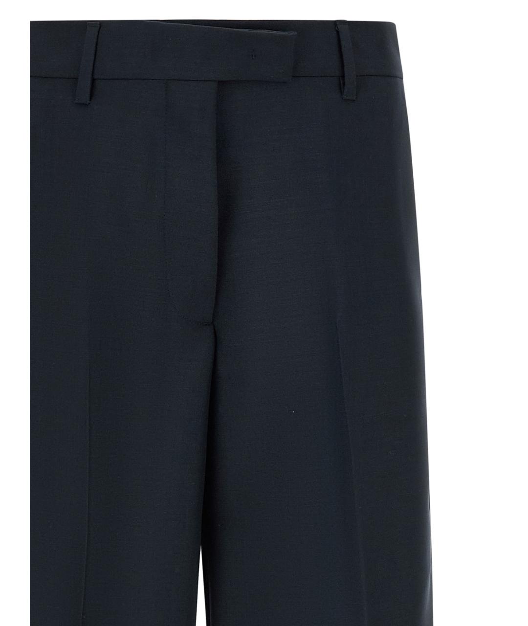 MIU MIU Синие шерстяные прямые брюки, фото 3