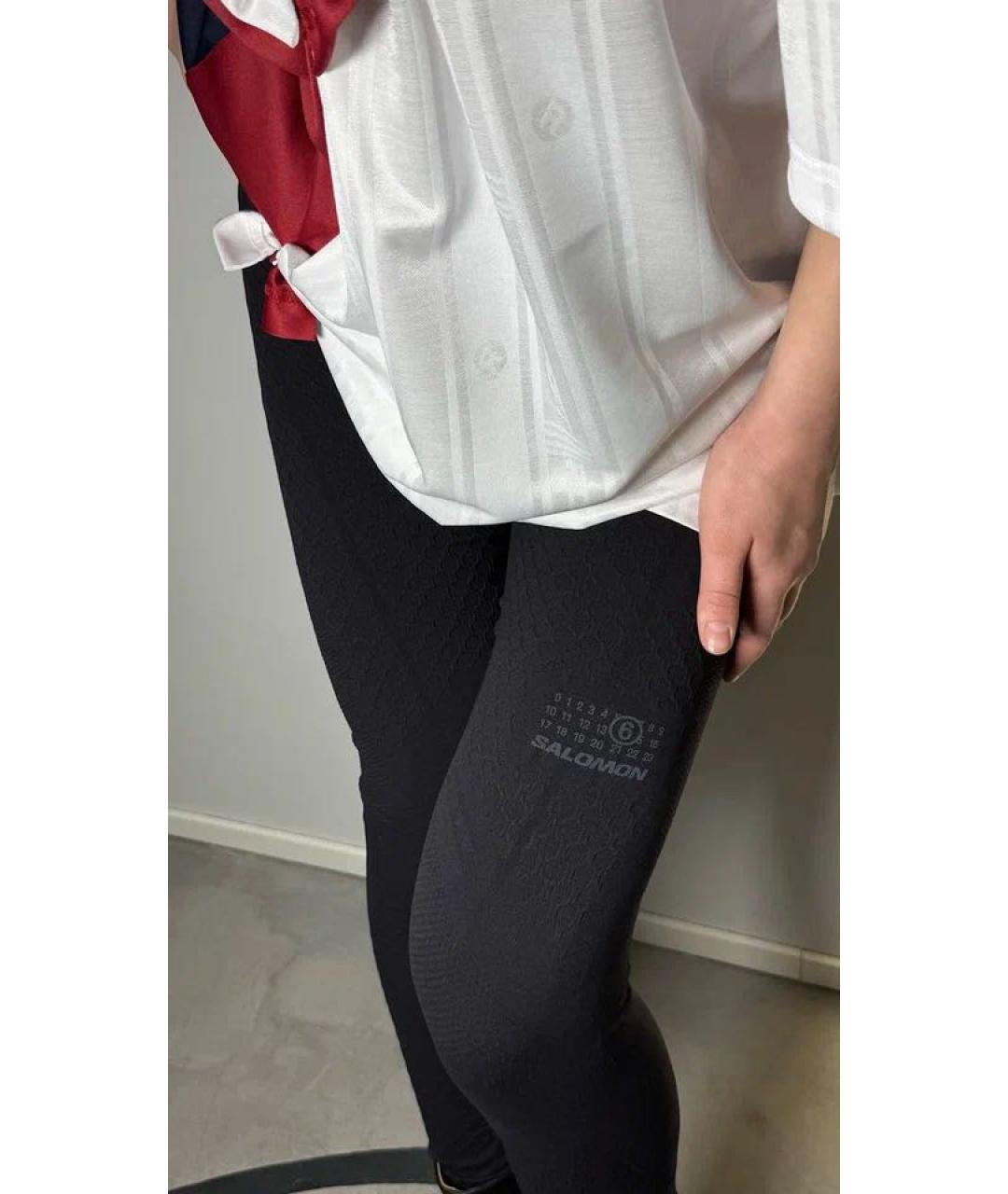 MM6 MAISON MARGIELA Черные полиамидовые леггинсы и велосипедки, фото 4