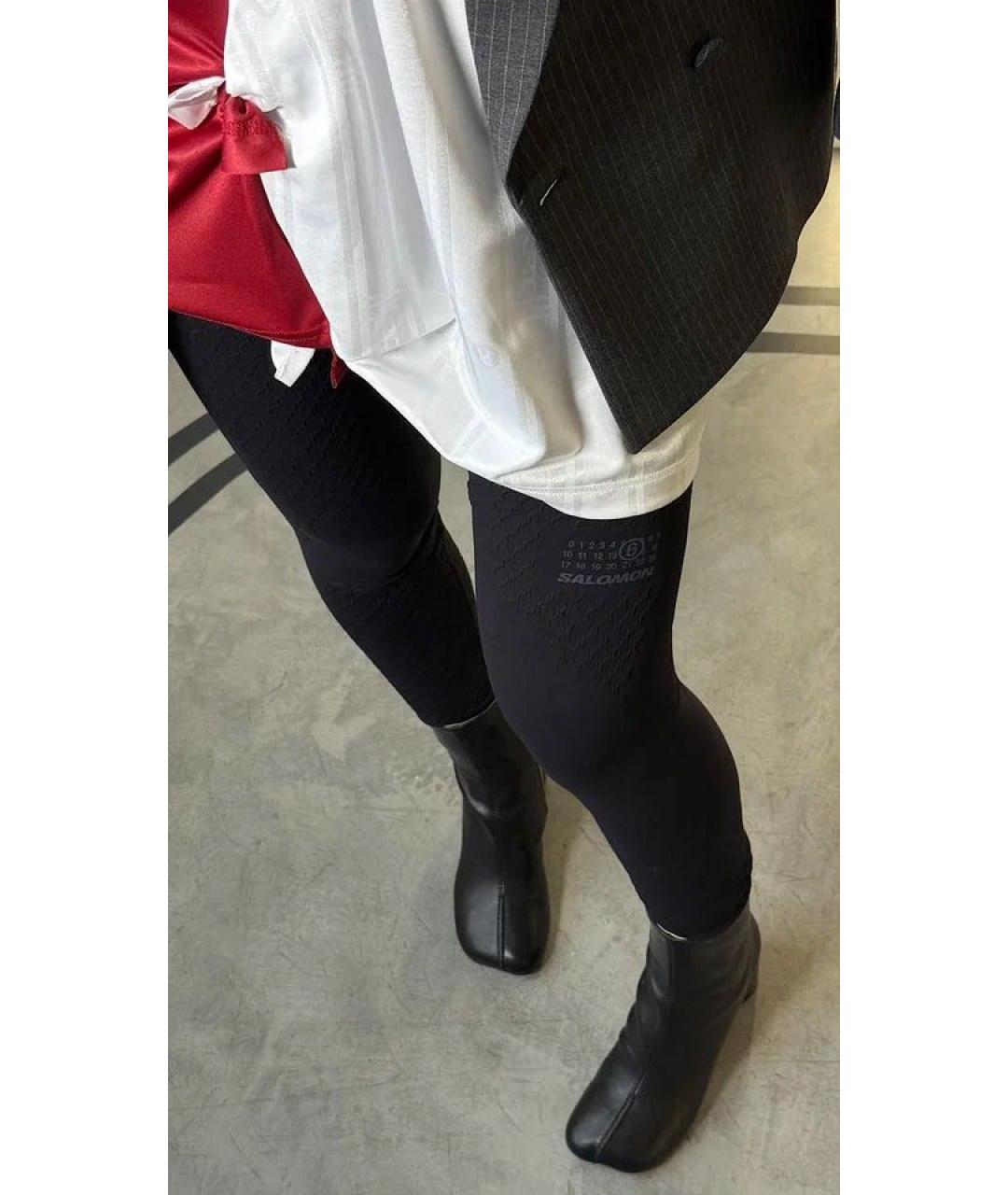 MM6 MAISON MARGIELA Черные полиамидовые леггинсы и велосипедки, фото 3