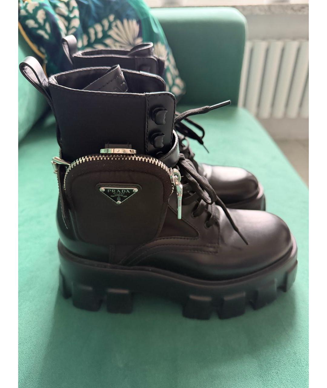 PRADA Черные кожаные ботинки, фото 5