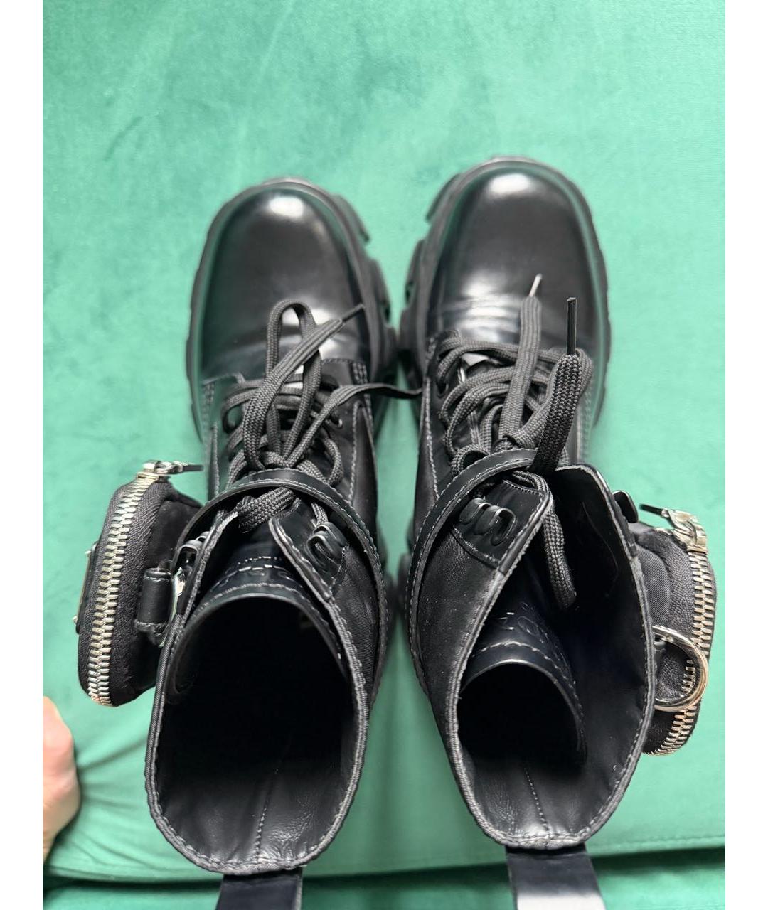 PRADA Черные кожаные ботинки, фото 3