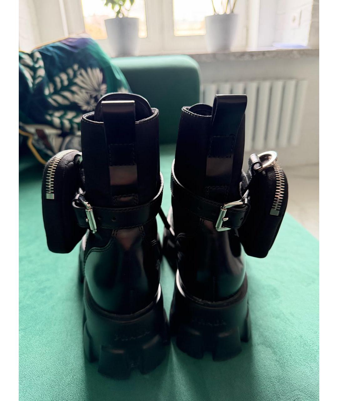 PRADA Черные кожаные ботинки, фото 4