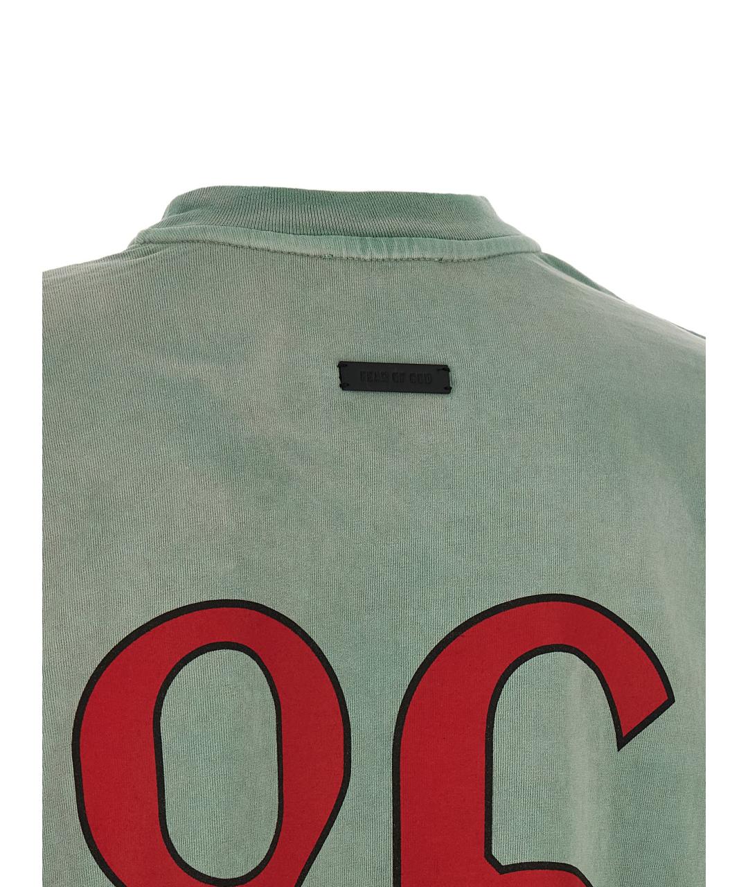 FEAR OF GOD Зеленая хлопковая футболка, фото 4