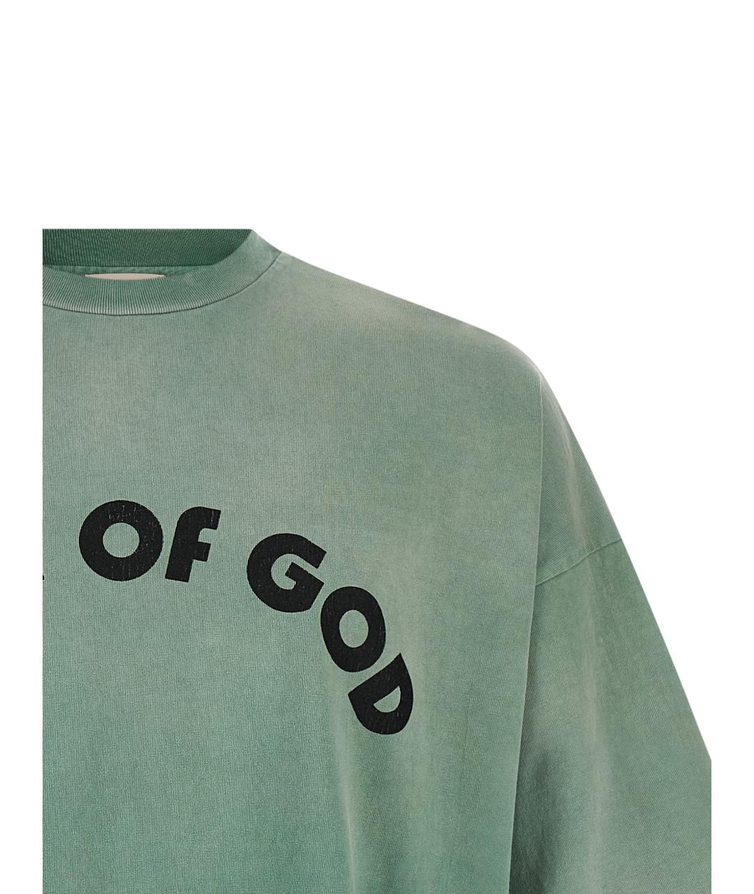 FEAR OF GOD Зеленая хлопковая футболка, фото 3