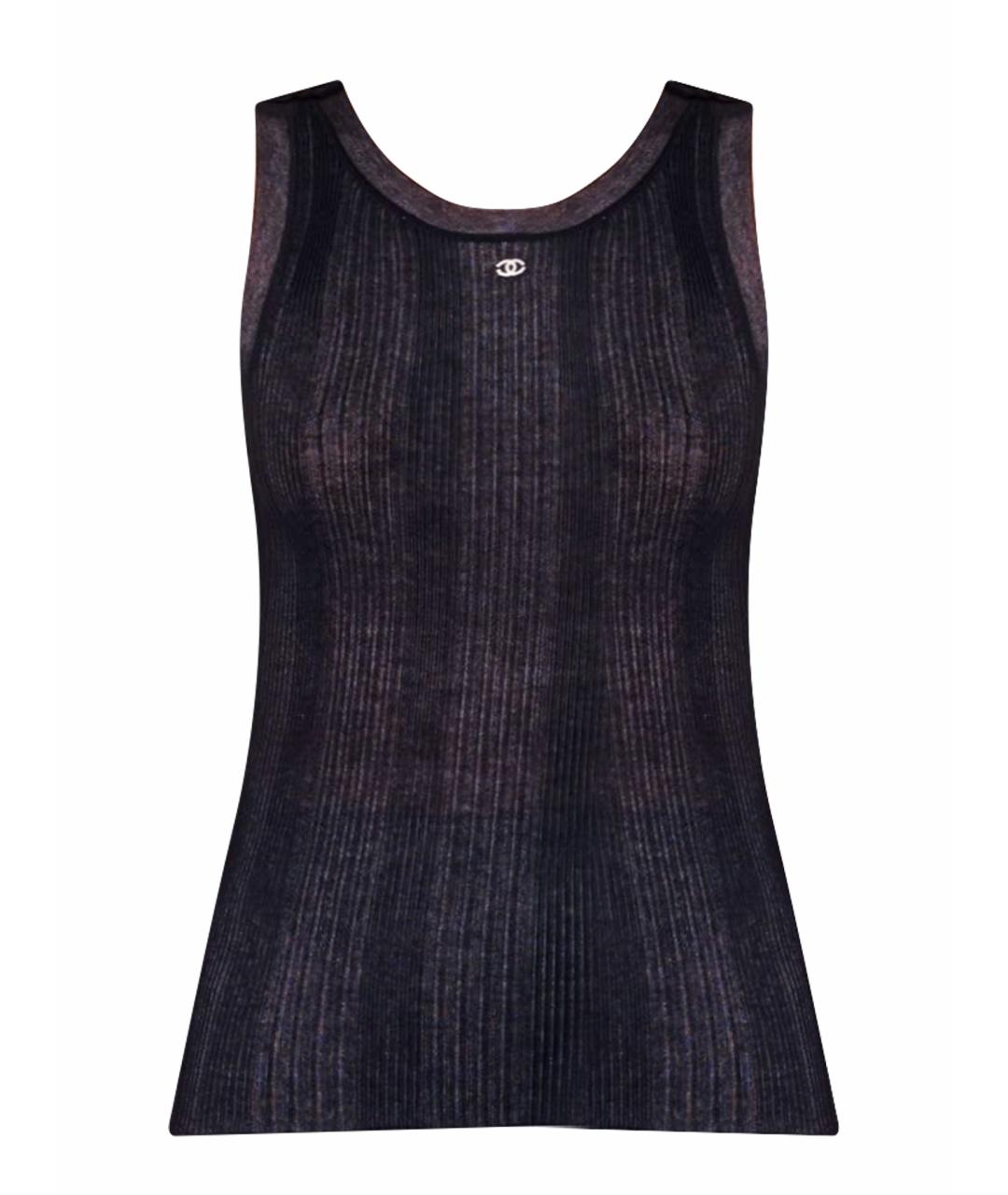 CHANEL Черная хлопковая майка, фото 1