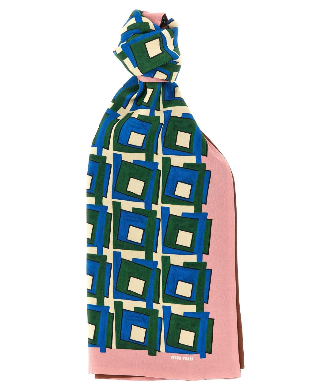 MIU MIU Мульти шелковый шарф, фото 2