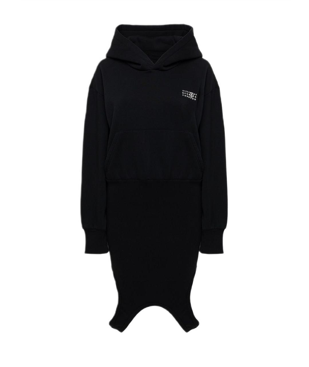 MM6 MAISON MARGIELA Черное хлопковое повседневное платье, фото 1