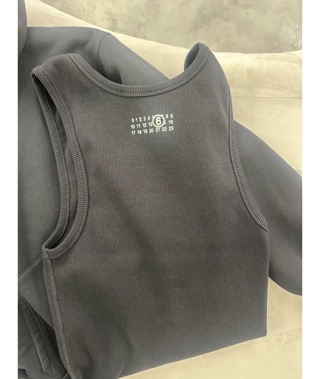 MM6 MAISON MARGIELA Черное хлопковое повседневное платье, фото 3