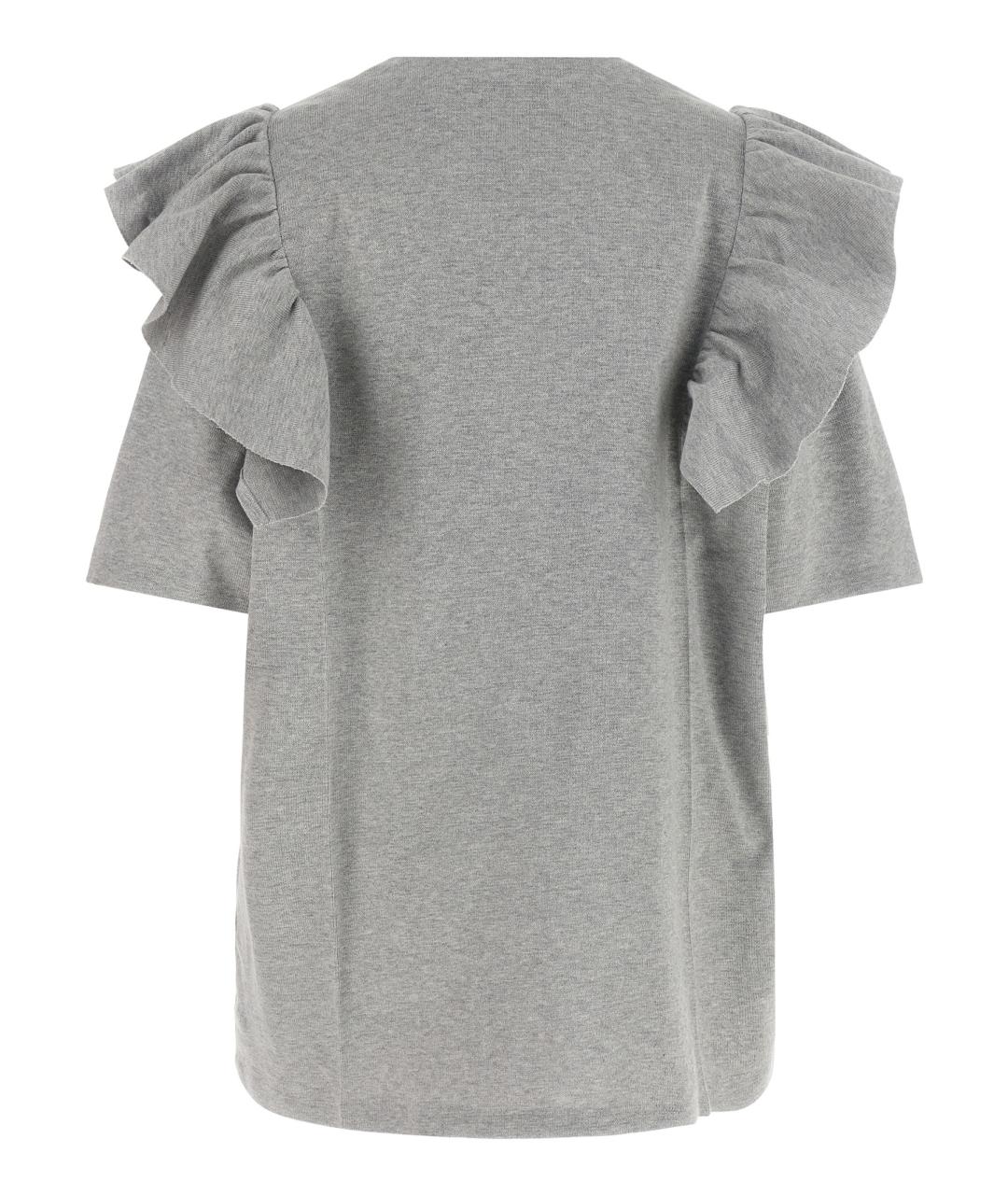 MIU MIU Серое хлопковое повседневное платье, фото 2