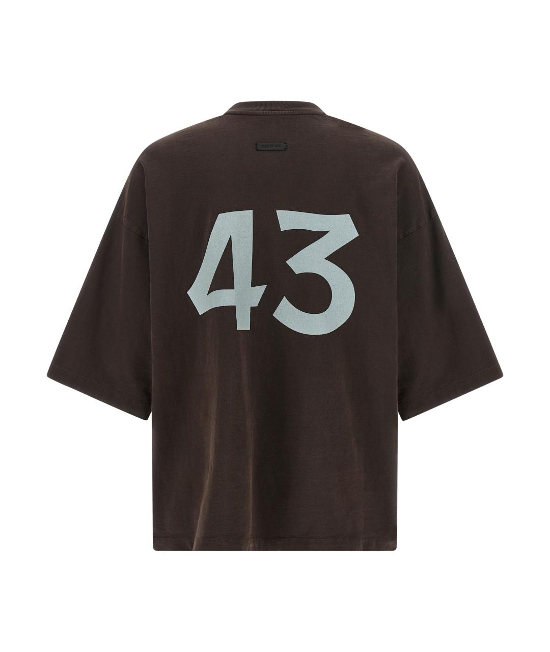 FEAR OF GOD Коричневая хлопковая футболка, фото 2