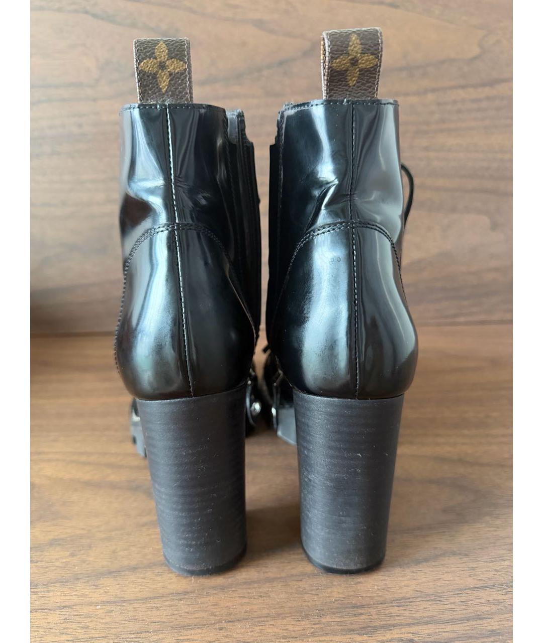 LOUIS VUITTON Черные кожаные ботинки, фото 4