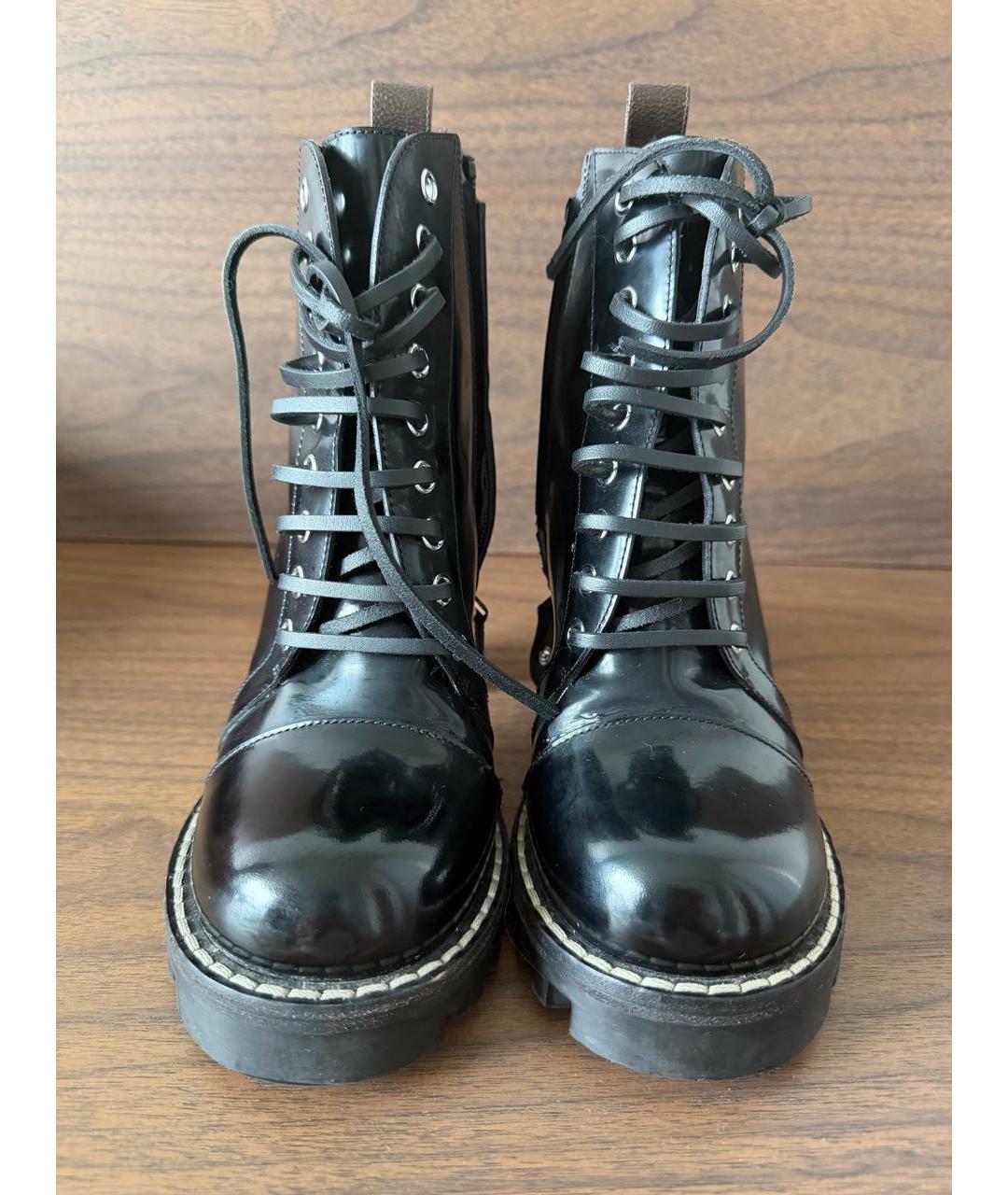 LOUIS VUITTON Черные кожаные ботинки, фото 2