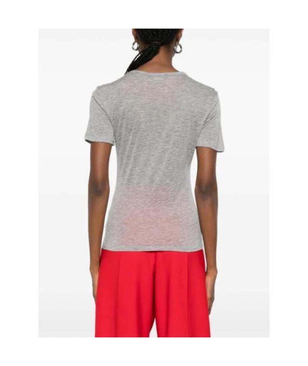 ANINE BING Серая шерстяная футболка, фото 3