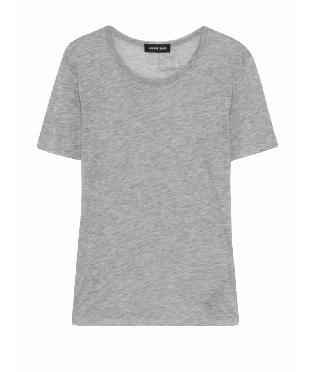 ANINE BING Серая шерстяная футболка, фото 1