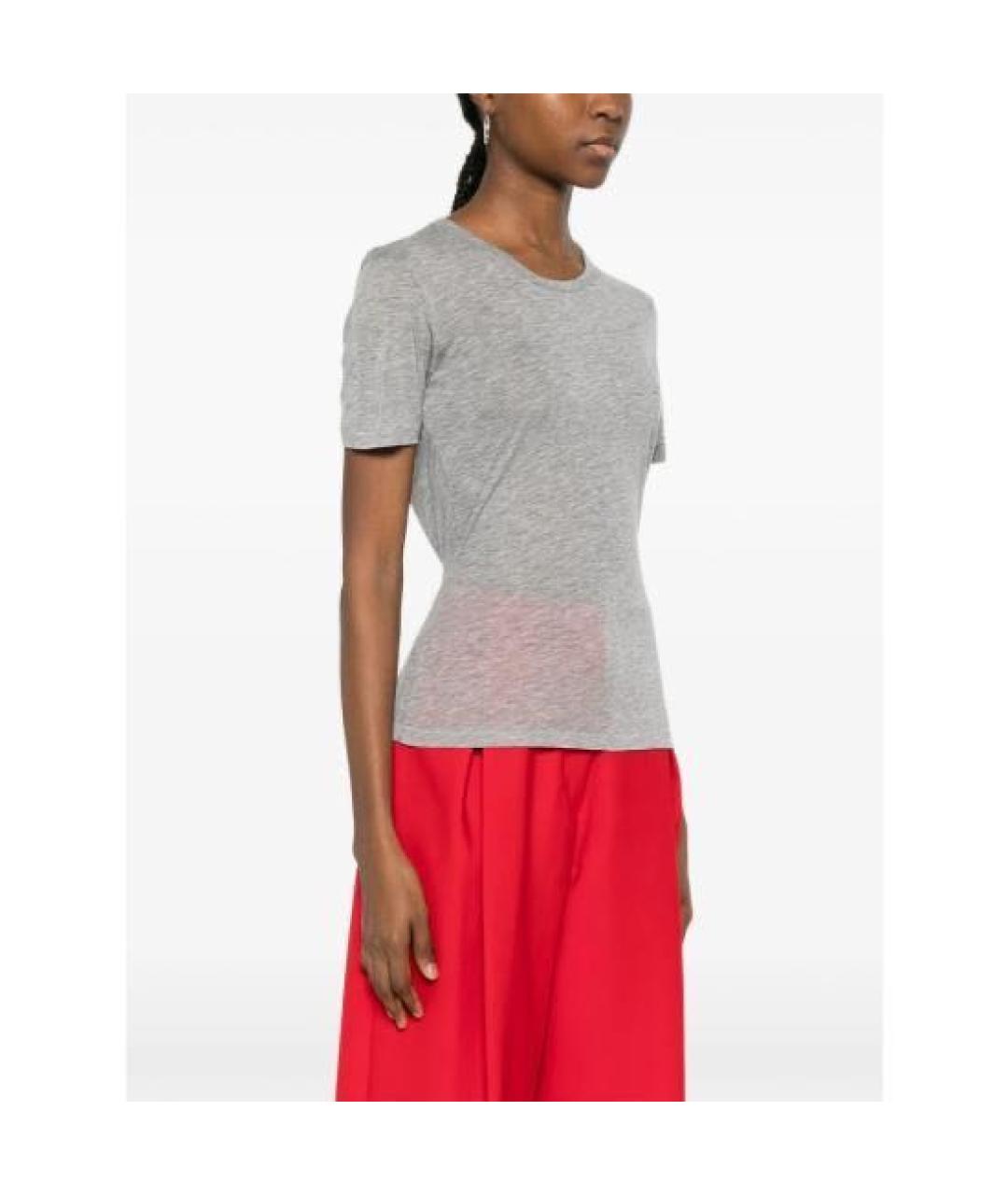 ANINE BING Серая шерстяная футболка, фото 2