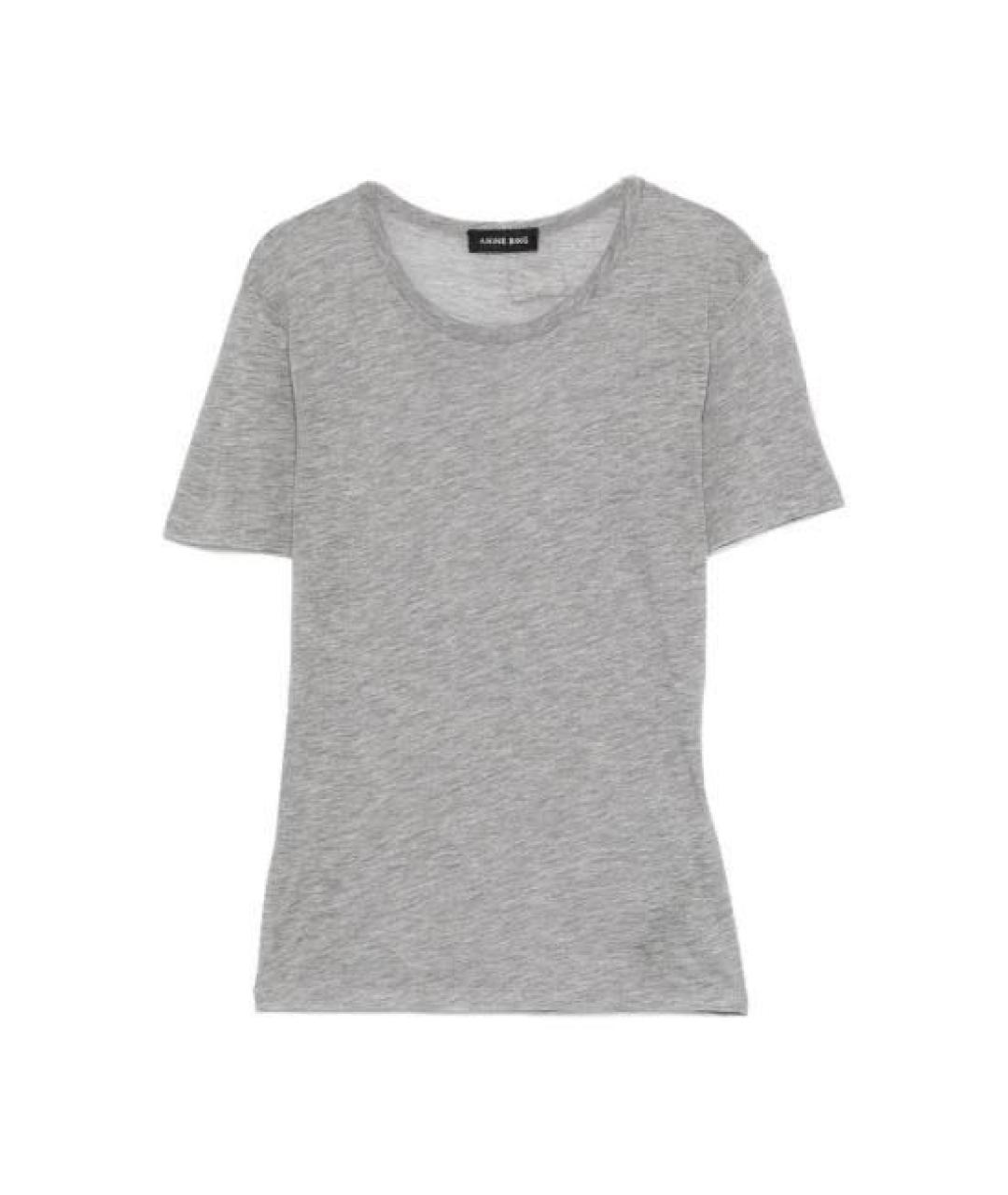 ANINE BING Серая шерстяная футболка, фото 6