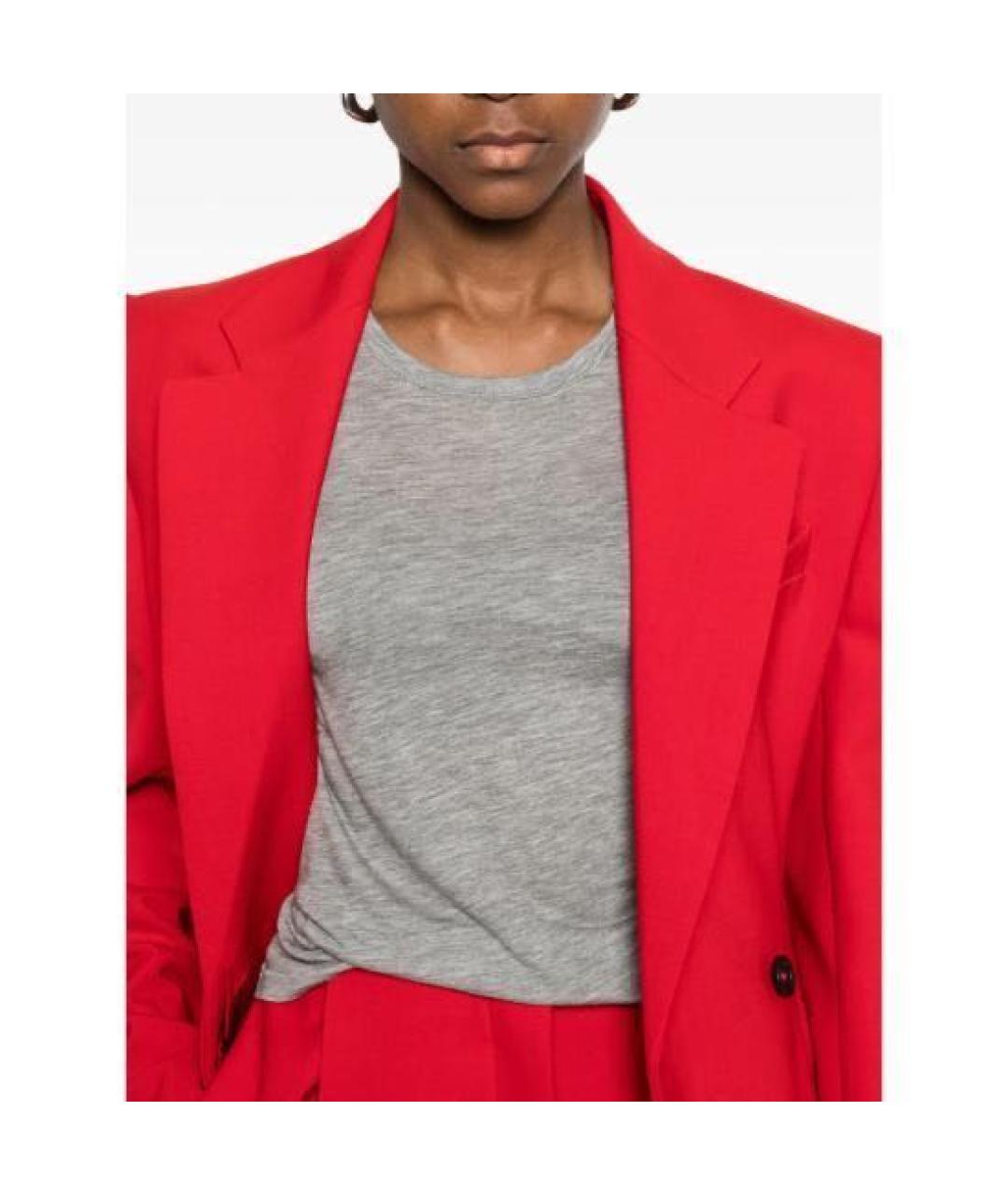 ANINE BING Серая шерстяная футболка, фото 5